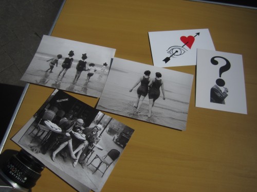 a photograph of some postcards