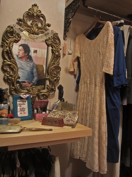 vintage clothing in julia's closet